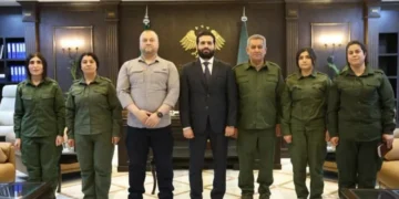 Menteri Dalam Negeri Suriah, Anas Khattab, bertemu dengan komandan Keamanan Internal di Hasaka,