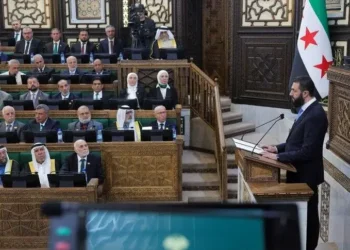 Presiden Ahmad Al-Sharaa dalam sidang perdana Majelis Rakyat Suriah
