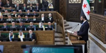 Presiden Ahmad Al-Sharaa dalam sidang perdana Majelis Rakyat Suriah